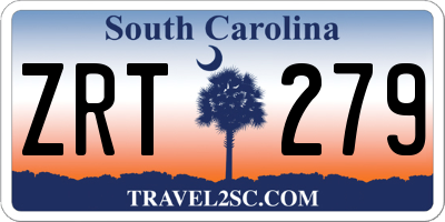 SC license plate ZRT279