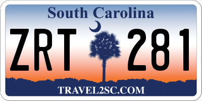 SC license plate ZRT281