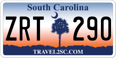 SC license plate ZRT290
