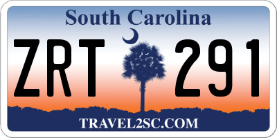 SC license plate ZRT291