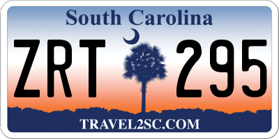 SC license plate ZRT295