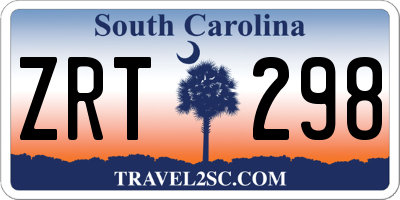 SC license plate ZRT298