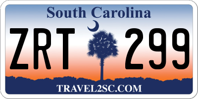 SC license plate ZRT299