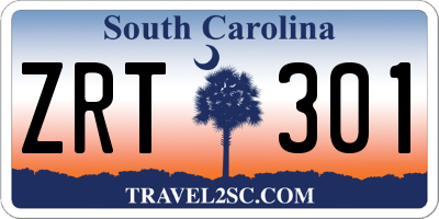 SC license plate ZRT301
