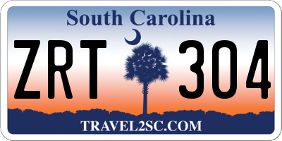 SC license plate ZRT304