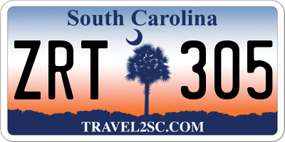 SC license plate ZRT305
