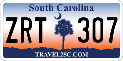 SC license plate ZRT307