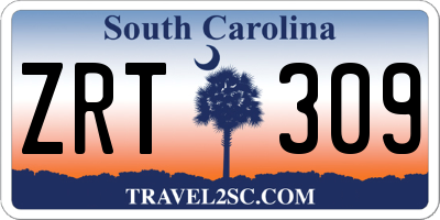 SC license plate ZRT309