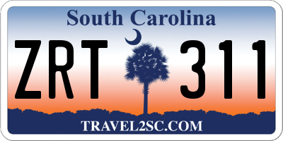 SC license plate ZRT311