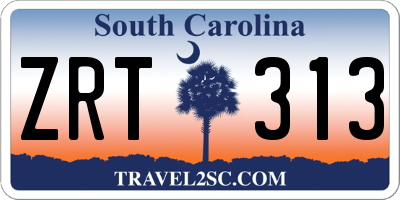 SC license plate ZRT313