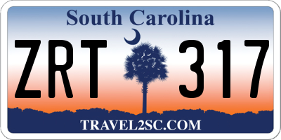 SC license plate ZRT317