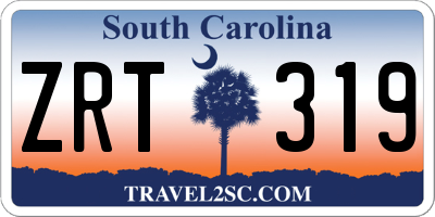 SC license plate ZRT319