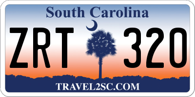 SC license plate ZRT320