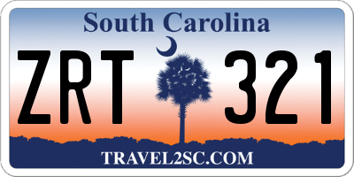 SC license plate ZRT321