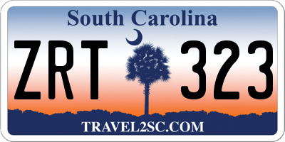SC license plate ZRT323