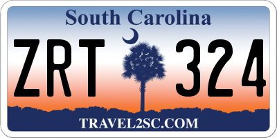 SC license plate ZRT324