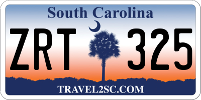 SC license plate ZRT325