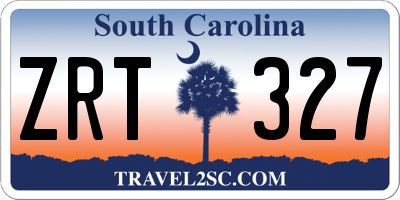 SC license plate ZRT327