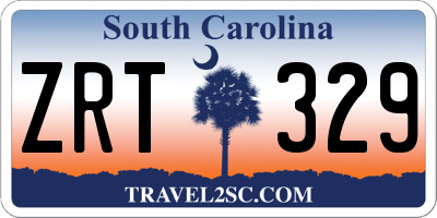SC license plate ZRT329