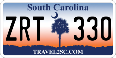 SC license plate ZRT330