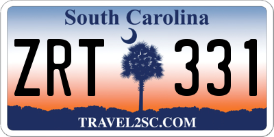 SC license plate ZRT331
