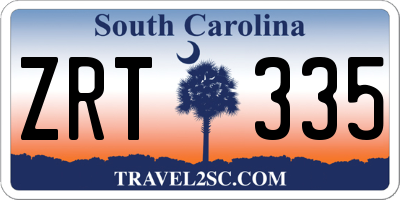 SC license plate ZRT335
