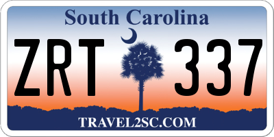 SC license plate ZRT337