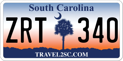 SC license plate ZRT340