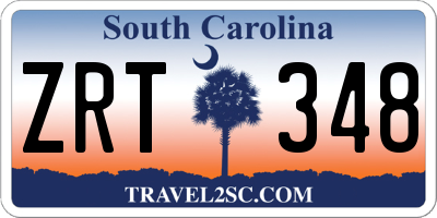 SC license plate ZRT348