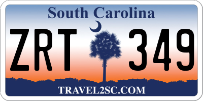 SC license plate ZRT349