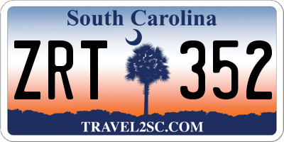 SC license plate ZRT352