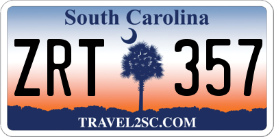 SC license plate ZRT357