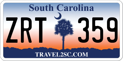 SC license plate ZRT359