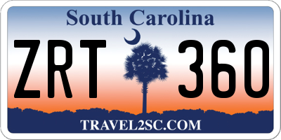 SC license plate ZRT360