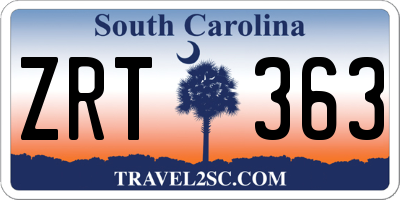 SC license plate ZRT363