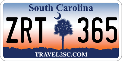 SC license plate ZRT365