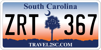 SC license plate ZRT367