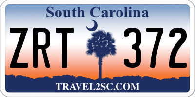 SC license plate ZRT372