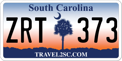 SC license plate ZRT373