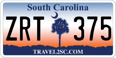 SC license plate ZRT375