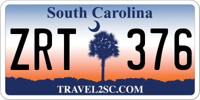 SC license plate ZRT376