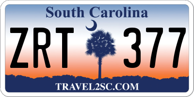 SC license plate ZRT377