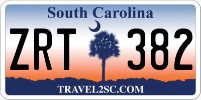 SC license plate ZRT382