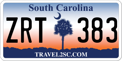 SC license plate ZRT383