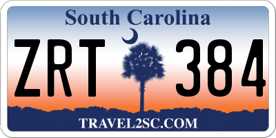 SC license plate ZRT384