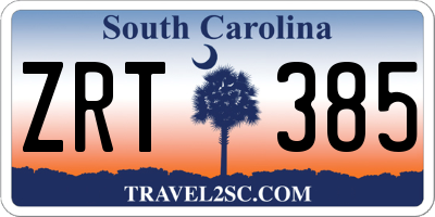SC license plate ZRT385