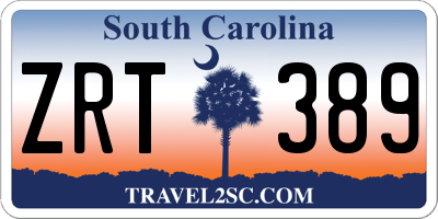 SC license plate ZRT389