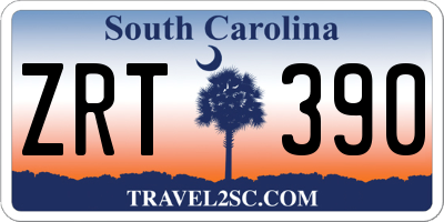SC license plate ZRT390