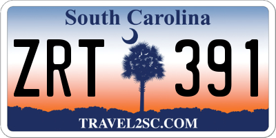SC license plate ZRT391