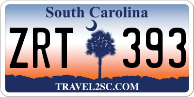 SC license plate ZRT393